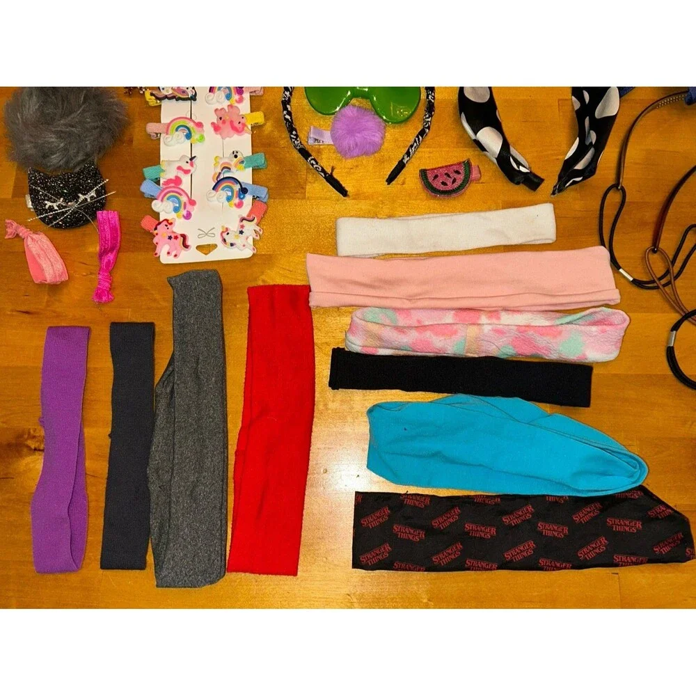 Girls Hair Accessory Lot Headbands Clips Bows Scrunchies
